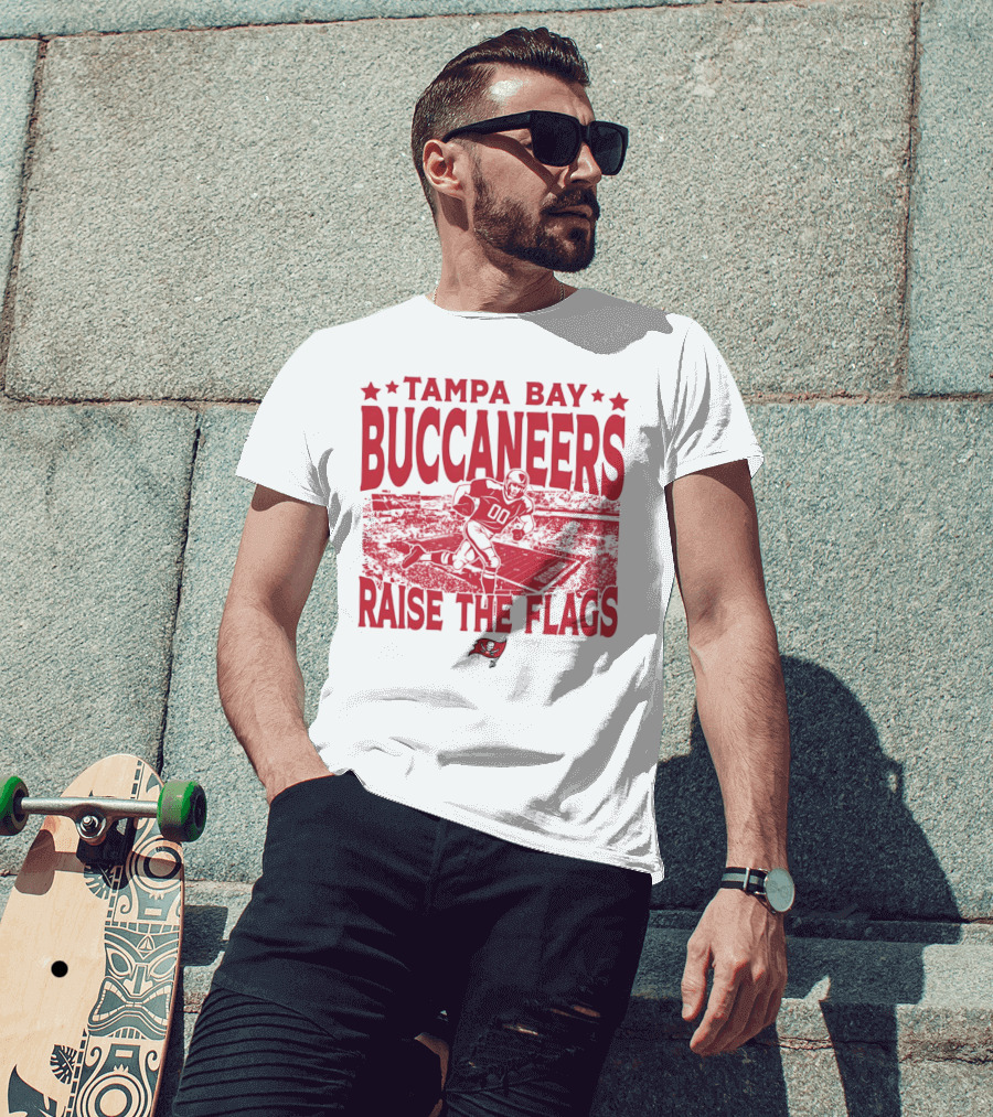 Tampa Bay Buccaneers Raise The Flags Gameday Football Stadium Red T-Shirt