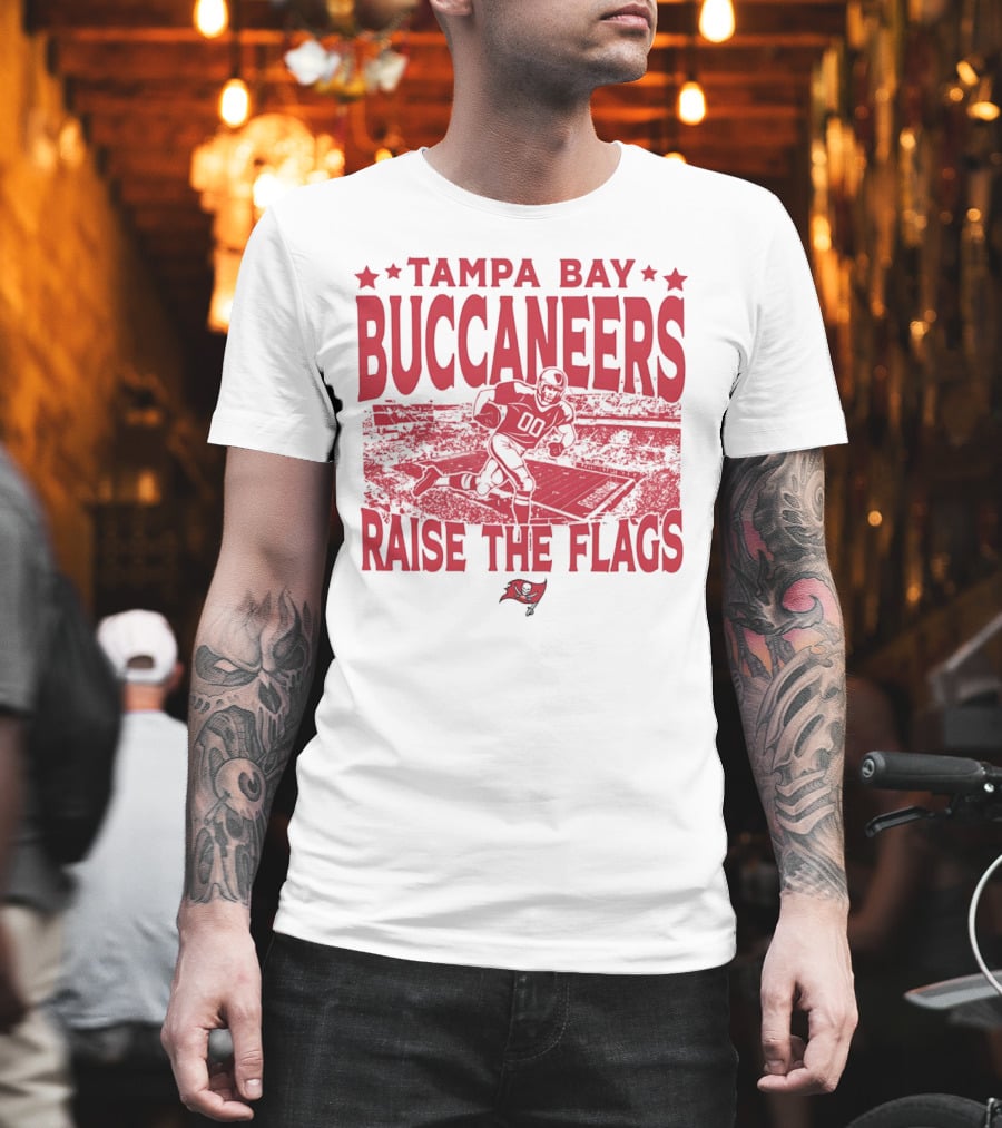 Tampa Bay Buccaneers Raise The Flags Gameday Football Stadium Red T-Shirt