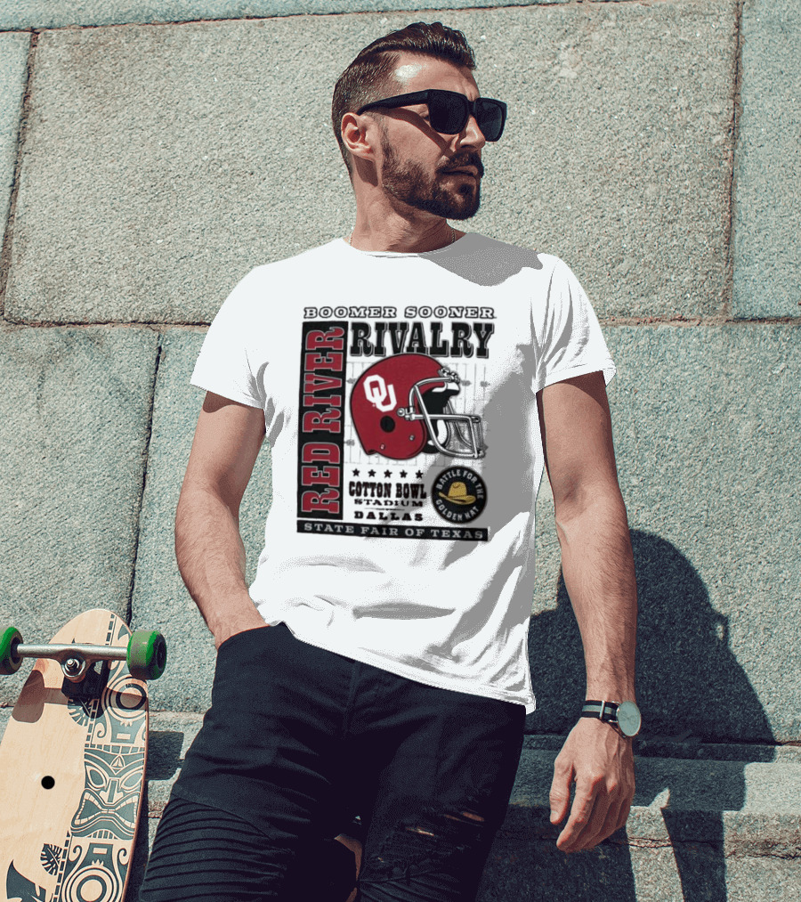 Boomer Sooner Red River Rivalry Cotton Bowl State Fair Of Texas Battle For The Golden Hat T-Shirt