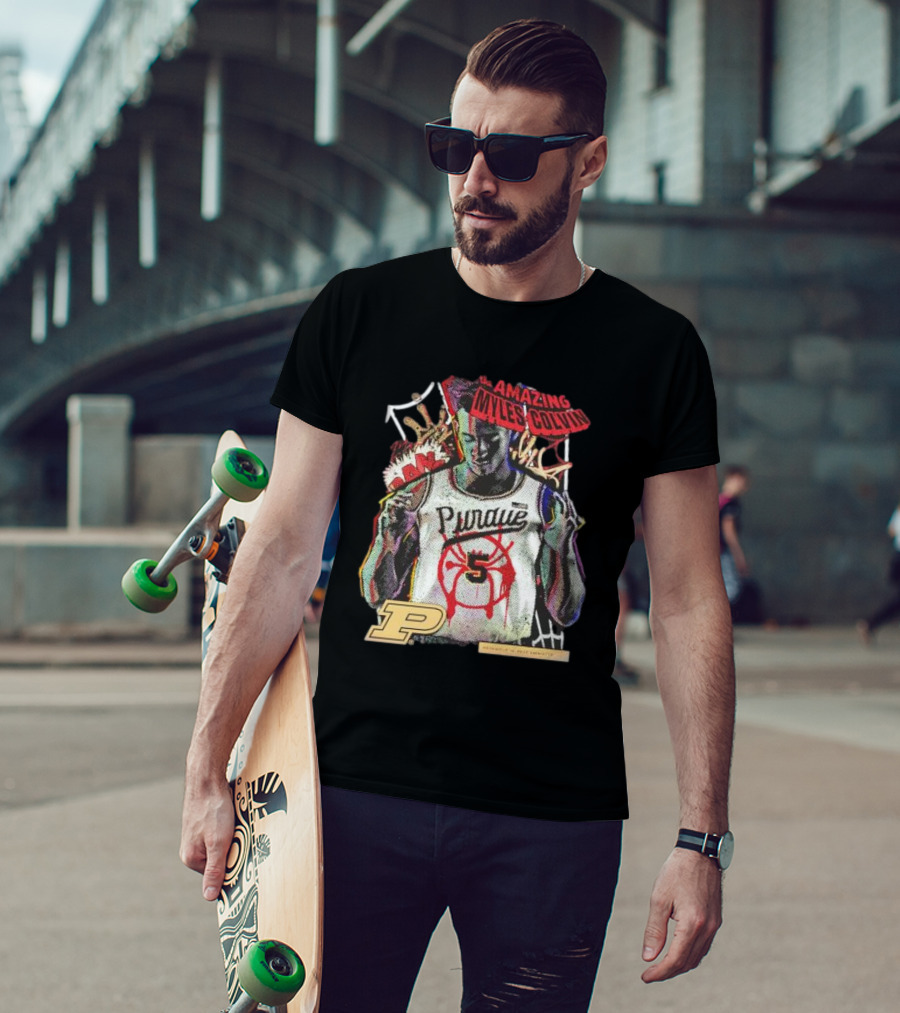 The Amazing Myles Colvin Purdue Boilermakers Spider-Man Mashup T-Shirt