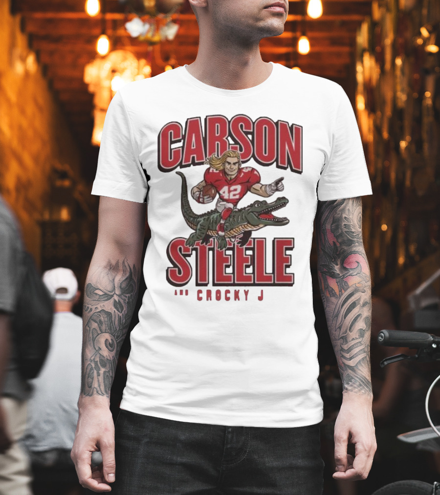 Carson Steele Riding Crocky J Football Kansas City Chiefs T-Shirt