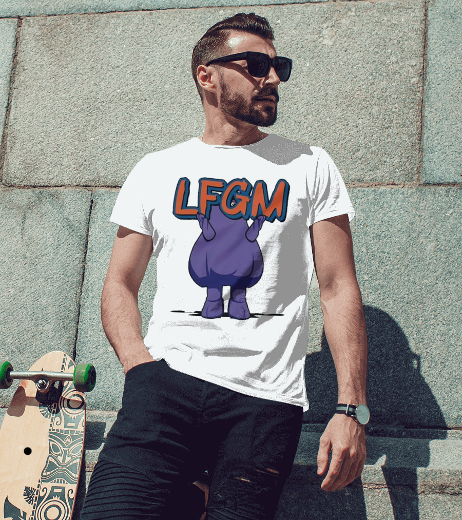 Grimace LFGM New York Mets Character Holding Letters T-Shirt