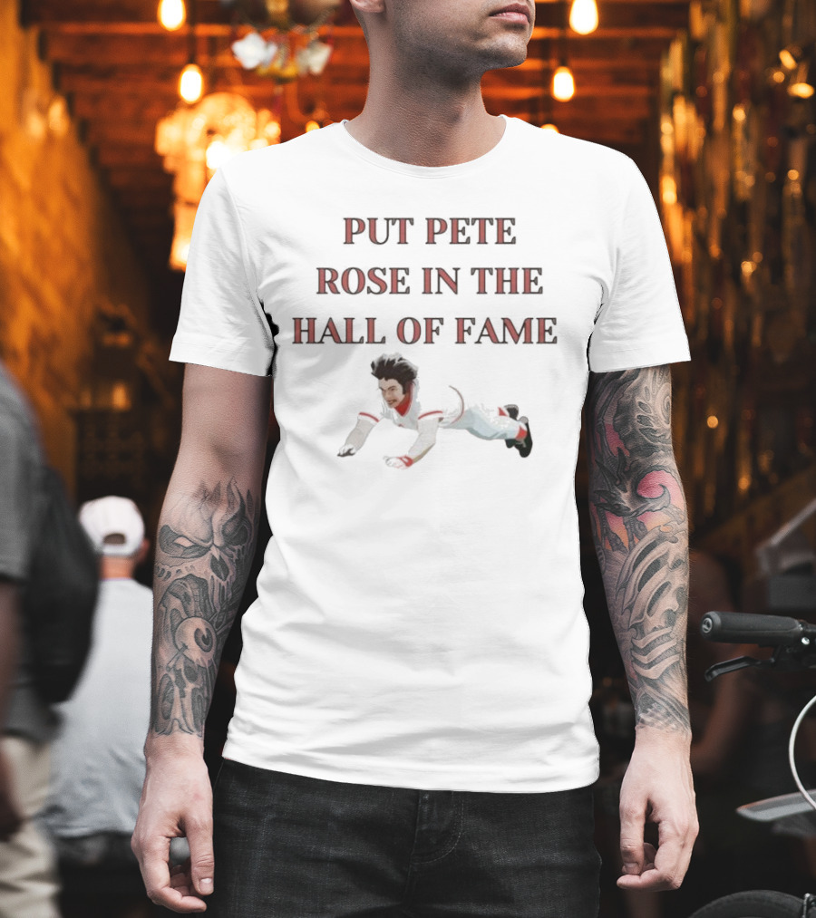 Put Pete Rose in the Hall of Fame Sliding Baseball Player T-Shirt