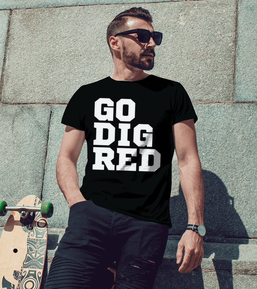 Go Dig Red Volleyball Nebraska Huskers Fan Spirit T-Shirt
