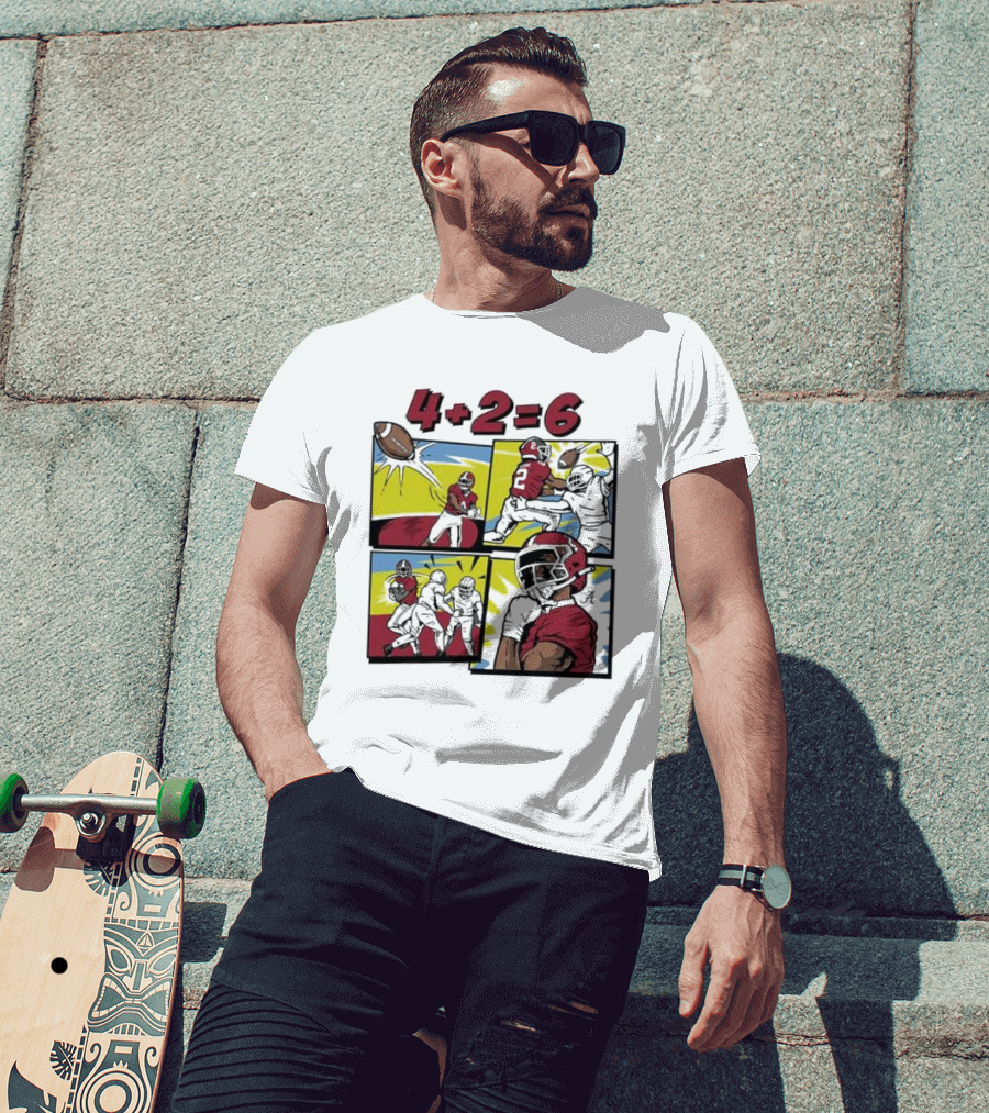 Alabama Crimson Tide Ryan Williams Comic 4 Plus 2 Equals 6 The Catch T-Shirt