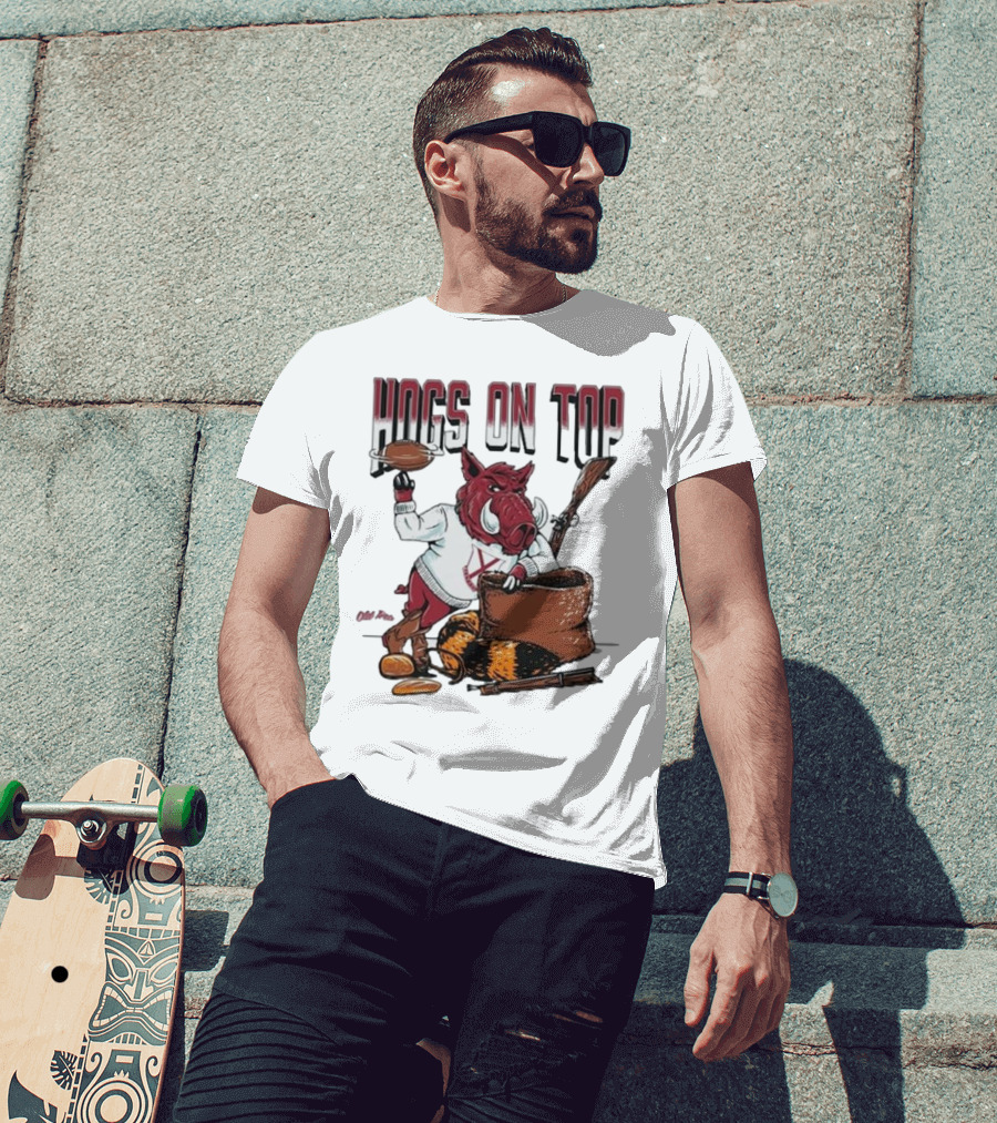 Hogs On Top Old Time Football T-Shirt