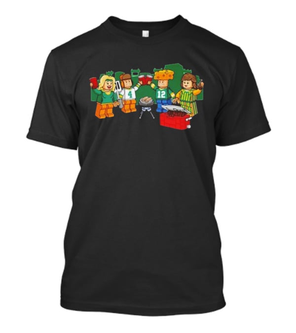 Green Bay Packers Lego Tailgate Party BBQ Fest T-Shirt