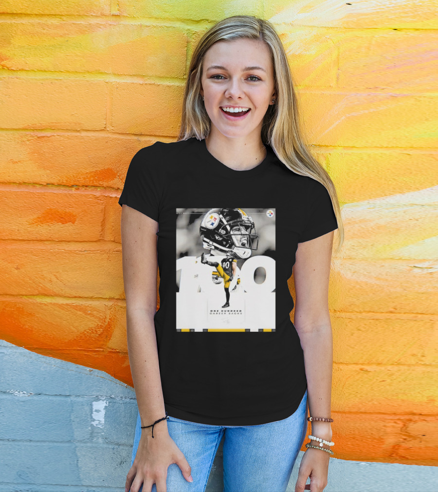 TJ Watt Pittsburgh Steelers 100 Career Sacks Signature T-Shirt