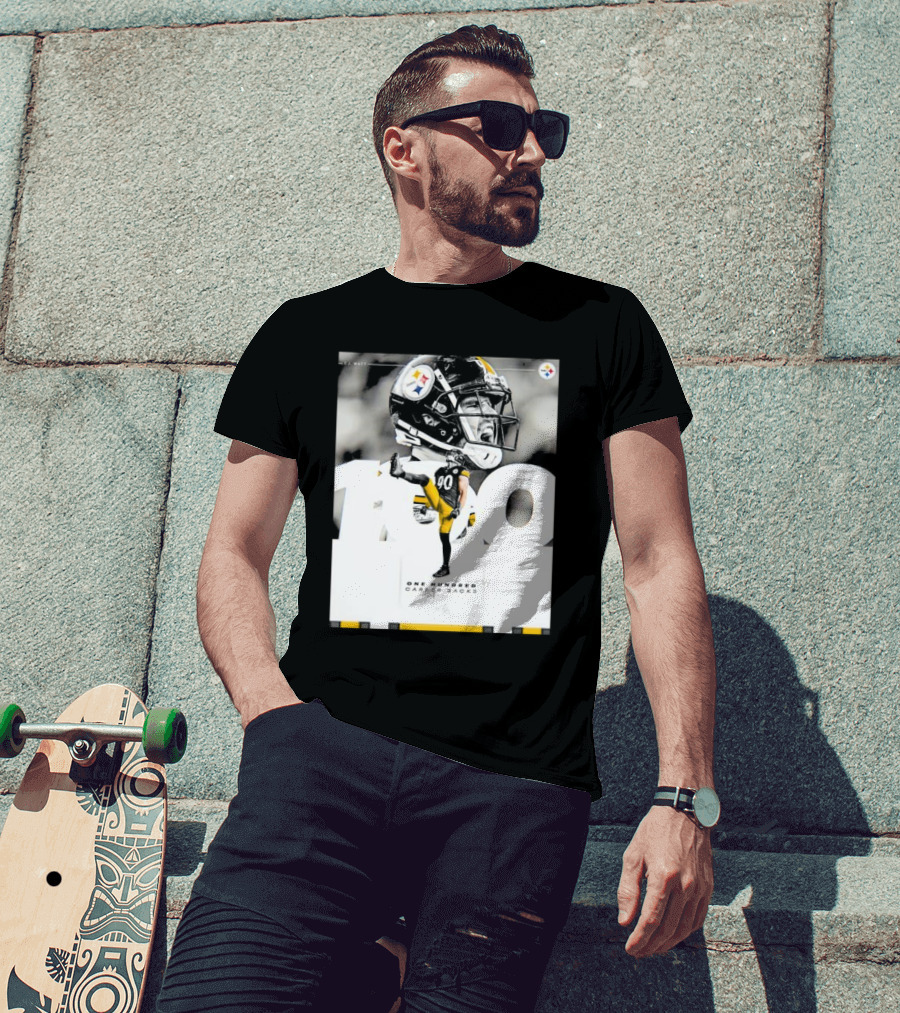 TJ Watt Pittsburgh Steelers 100 Career Sacks Signature T-Shirt