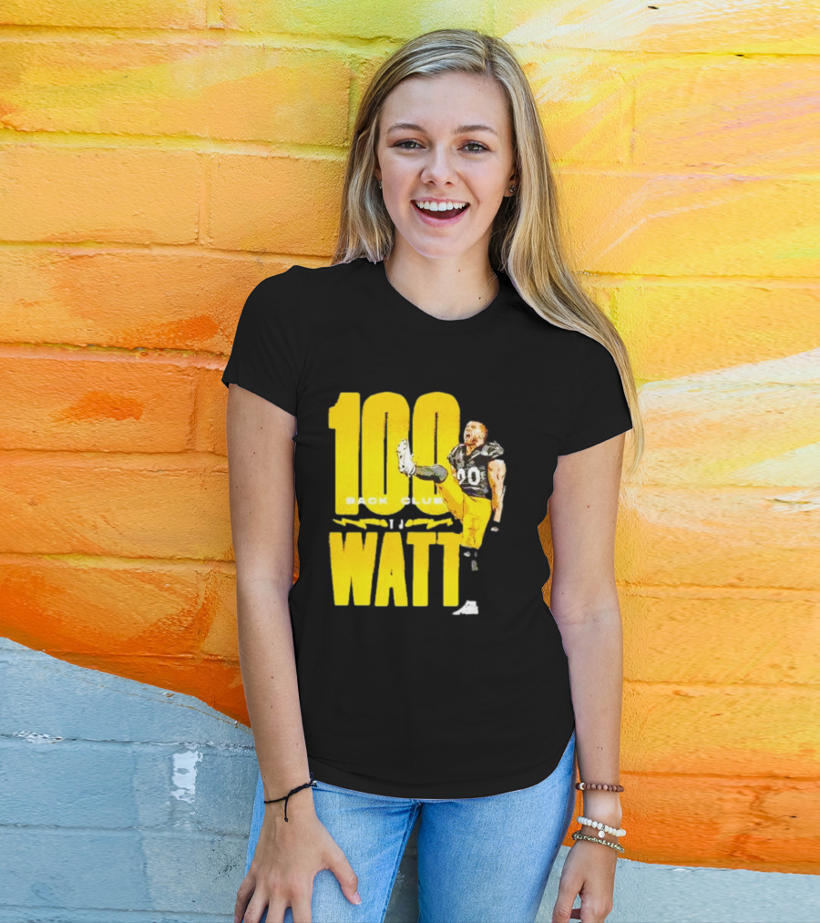 100 Sack Club Pittsburgh Steelers TJ Watt T-Shirt