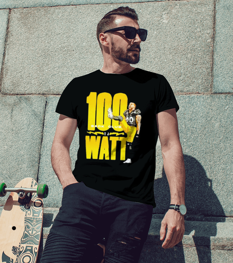 100 Sack Club Pittsburgh Steelers TJ Watt T-Shirt
