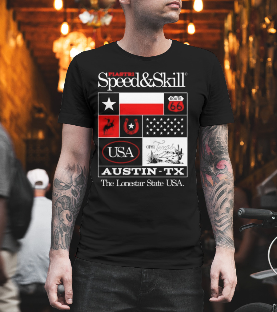 Piastri Speed and Skill Route 66 Austin TX The Lonestar State USA T-Shirt