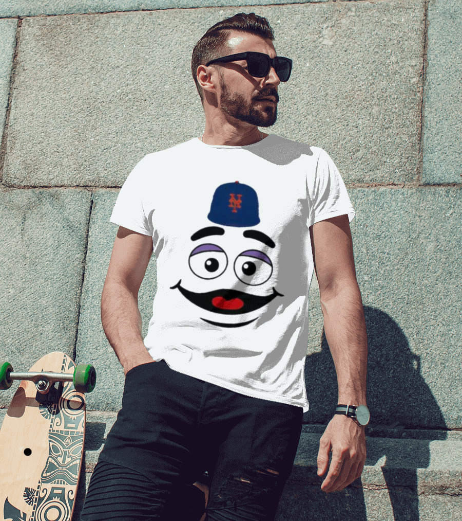 New York Mets Grimace Face Smile Victory Gameday Baseball Cap T-Shirt