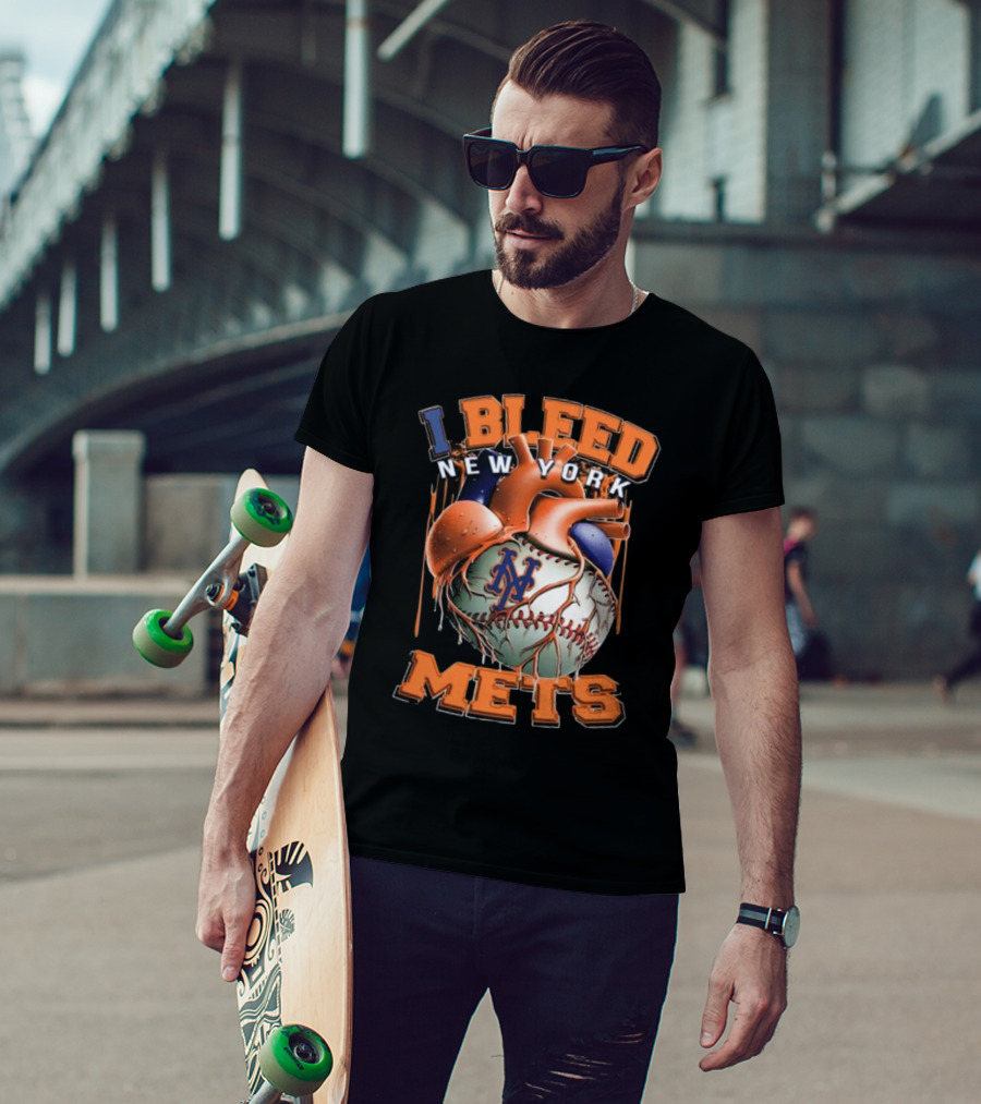 I Bleed New York Mets Heart T-Shirt