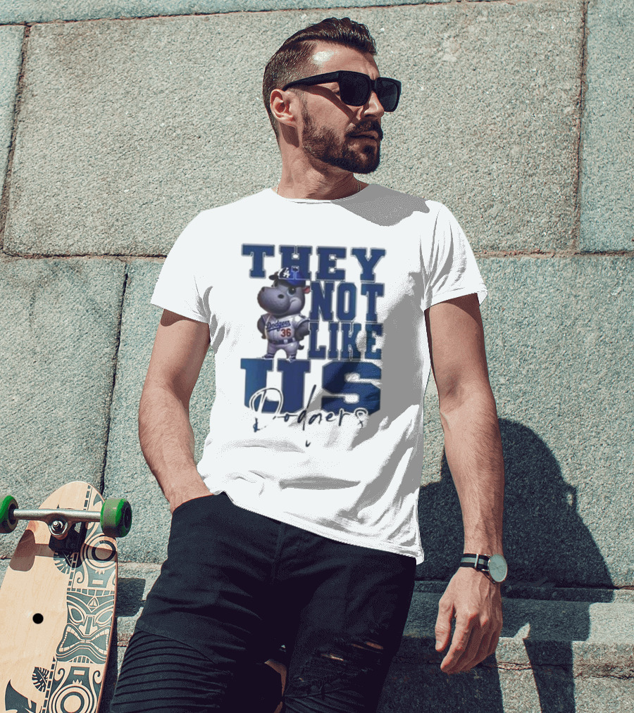 THEY NOT LIKE US Dodgers Moo Deng X Los Angeles Dodgers T-Shirt