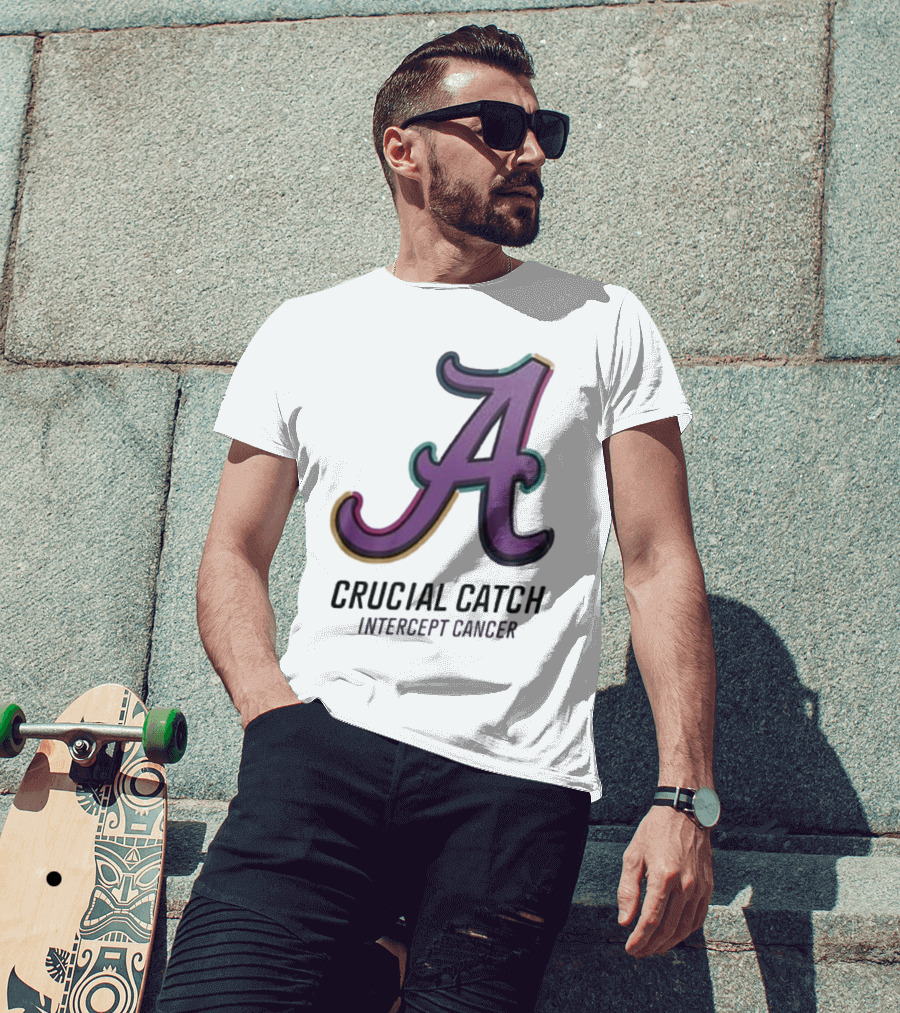 Alabama Crimson Tide Crucial Catch Intercept Cancer T-Shirt