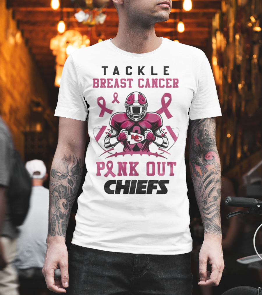 Kansas City Chiefs Tackle Breast Cancer Pink Out Chiefs T-Shirt