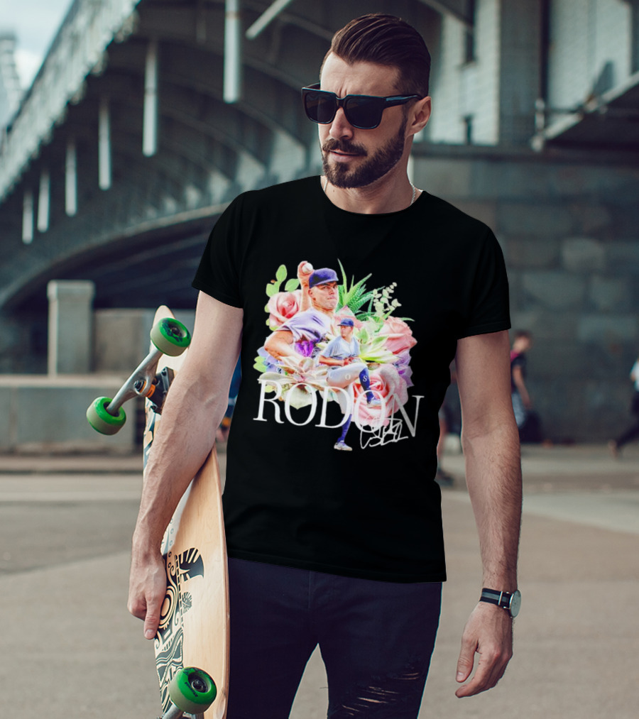 Carlos Rodón New York Yankees Floral Signature Baseball T-Shirt