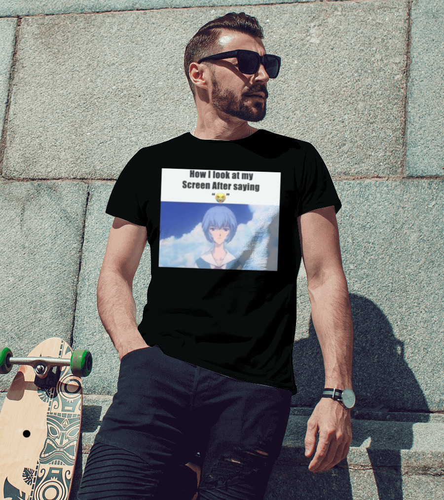 Goofy Ahh Tees Store How I Look At My Screen After Saying 😭 Anime Meme T-Shirt