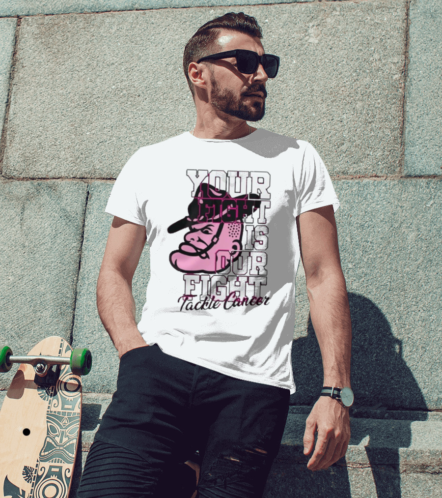 Texas A&M Aggies Your Fight Is Our Fight Tackle Cancer Vintage Football Helmet T-Shirt