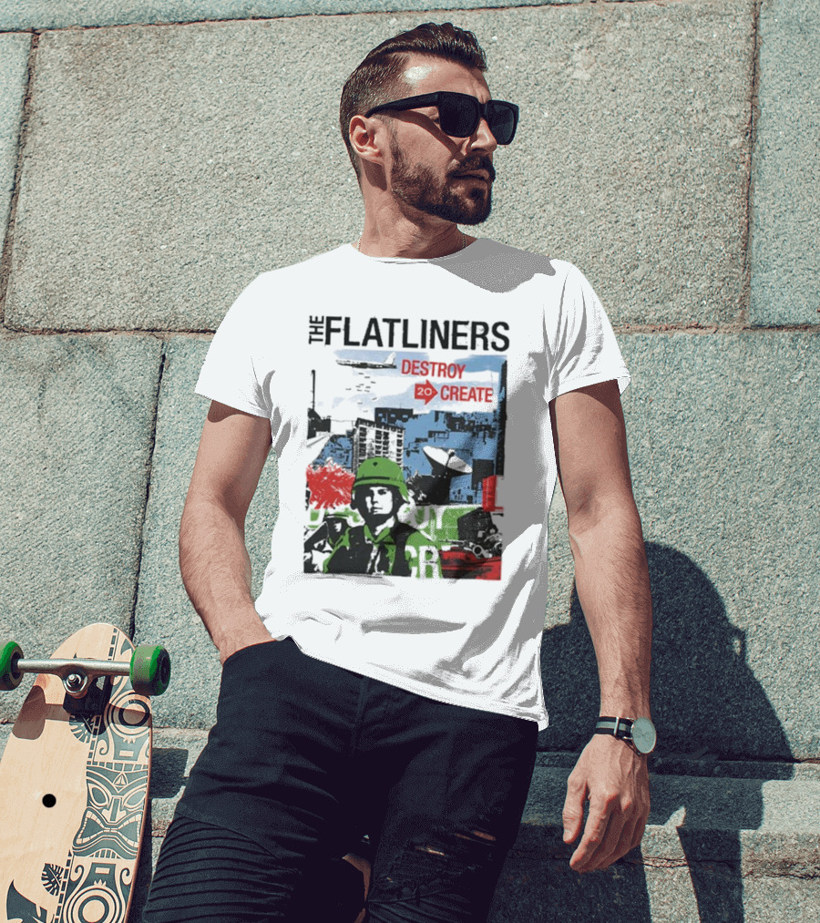 The Flatliners Destroy 20 Create Album Cover Soldier And Cityscape T-Shirt