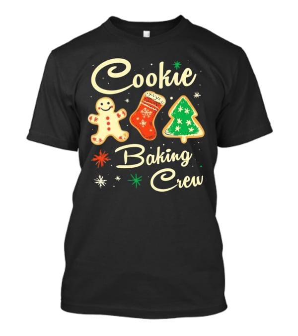 Cookie Baking Crew Christmas Gingerbread Stocking Tree Cookies T-Shirt