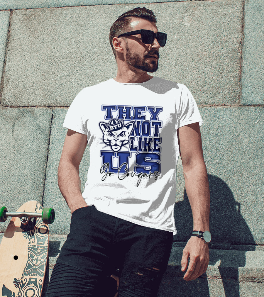 BYU Cougars They Not Like Us Go Cougars T-Shirt