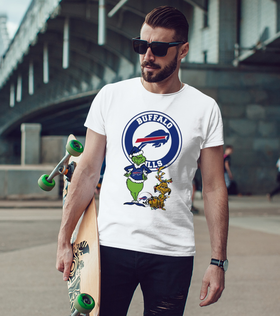 Buffalo Bills Grinch And Max Merry Christmas T-Shirt