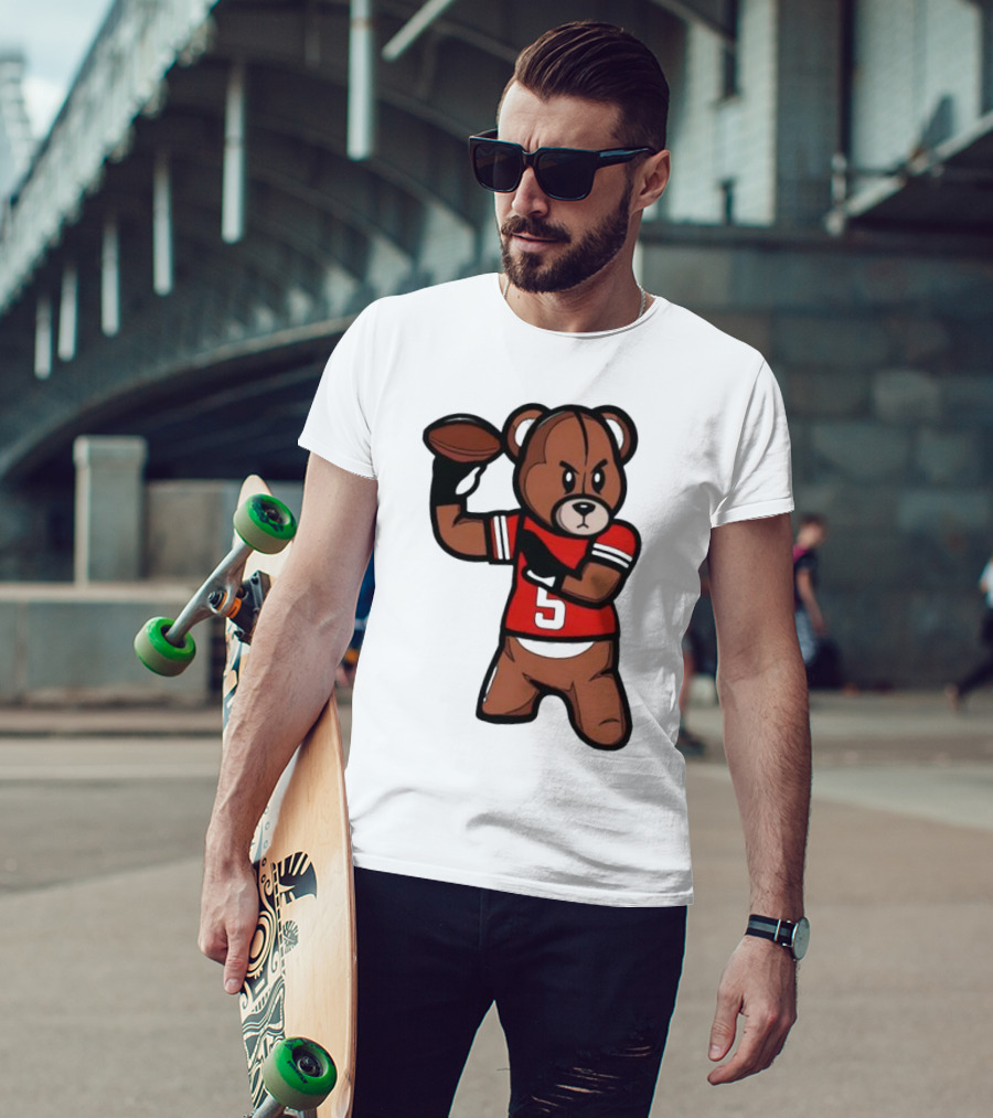 Louisville Teddy Bear Football Player Cartoon T-Shirt