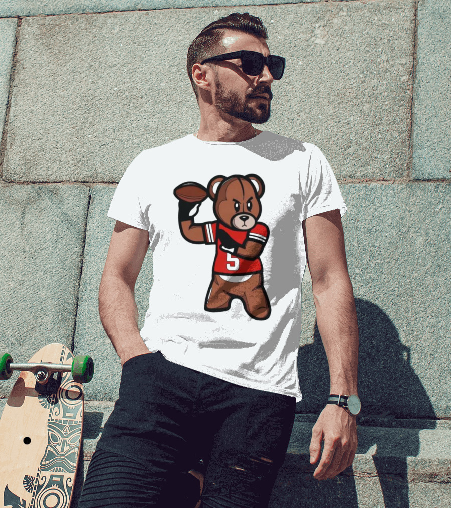 Louisville Teddy Bear Football Player Cartoon T-Shirt