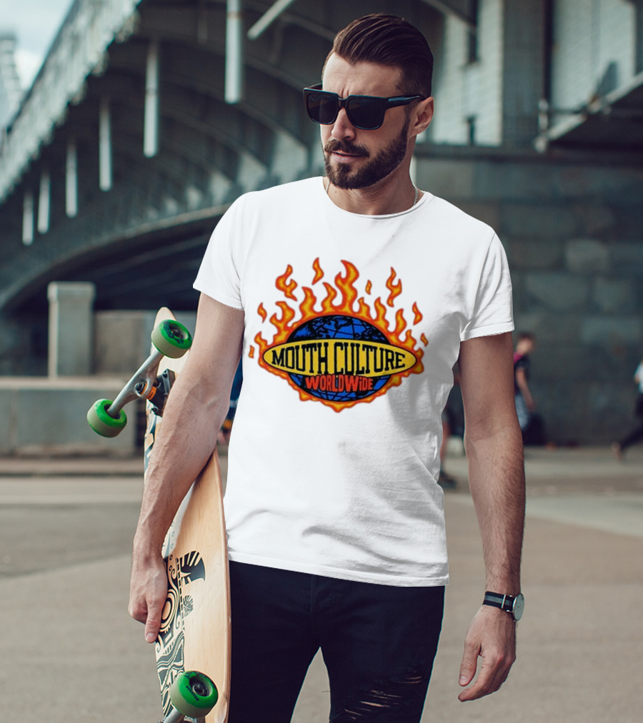 Mouth Culture Worldwide Flaming Globe T-Shirt