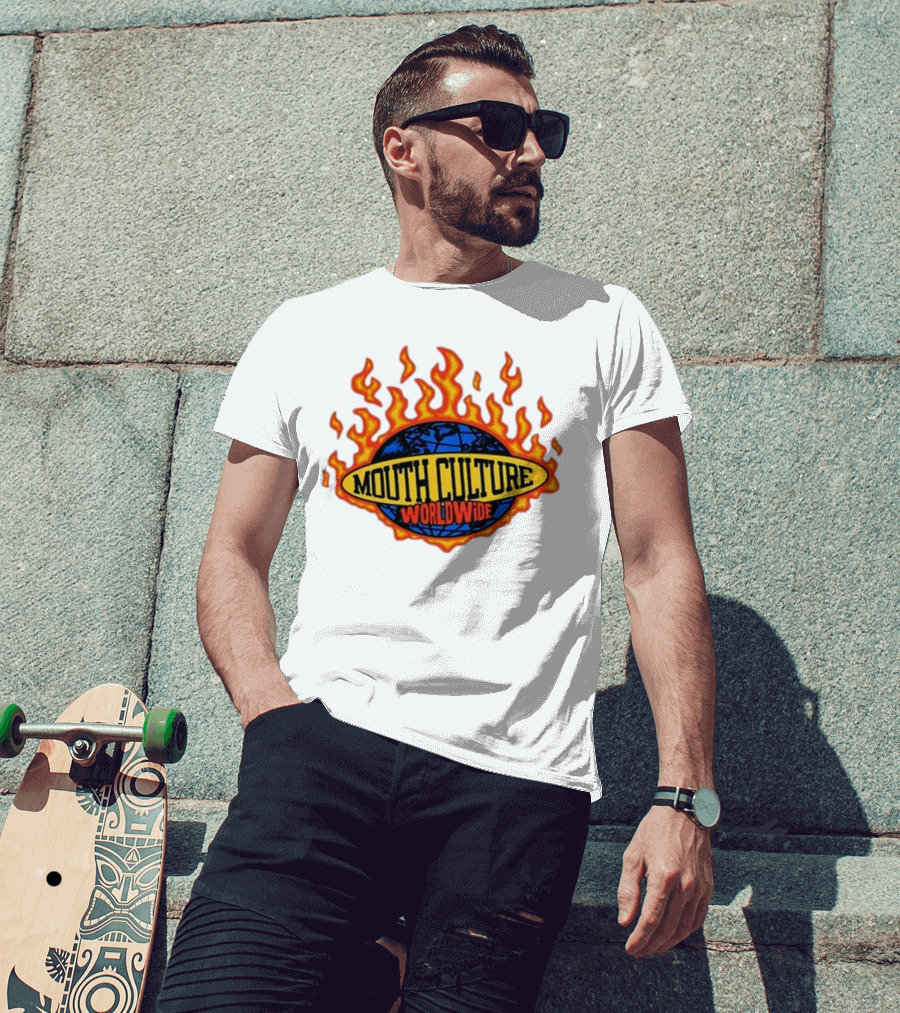 Mouth Culture Worldwide Flaming Globe T-Shirt