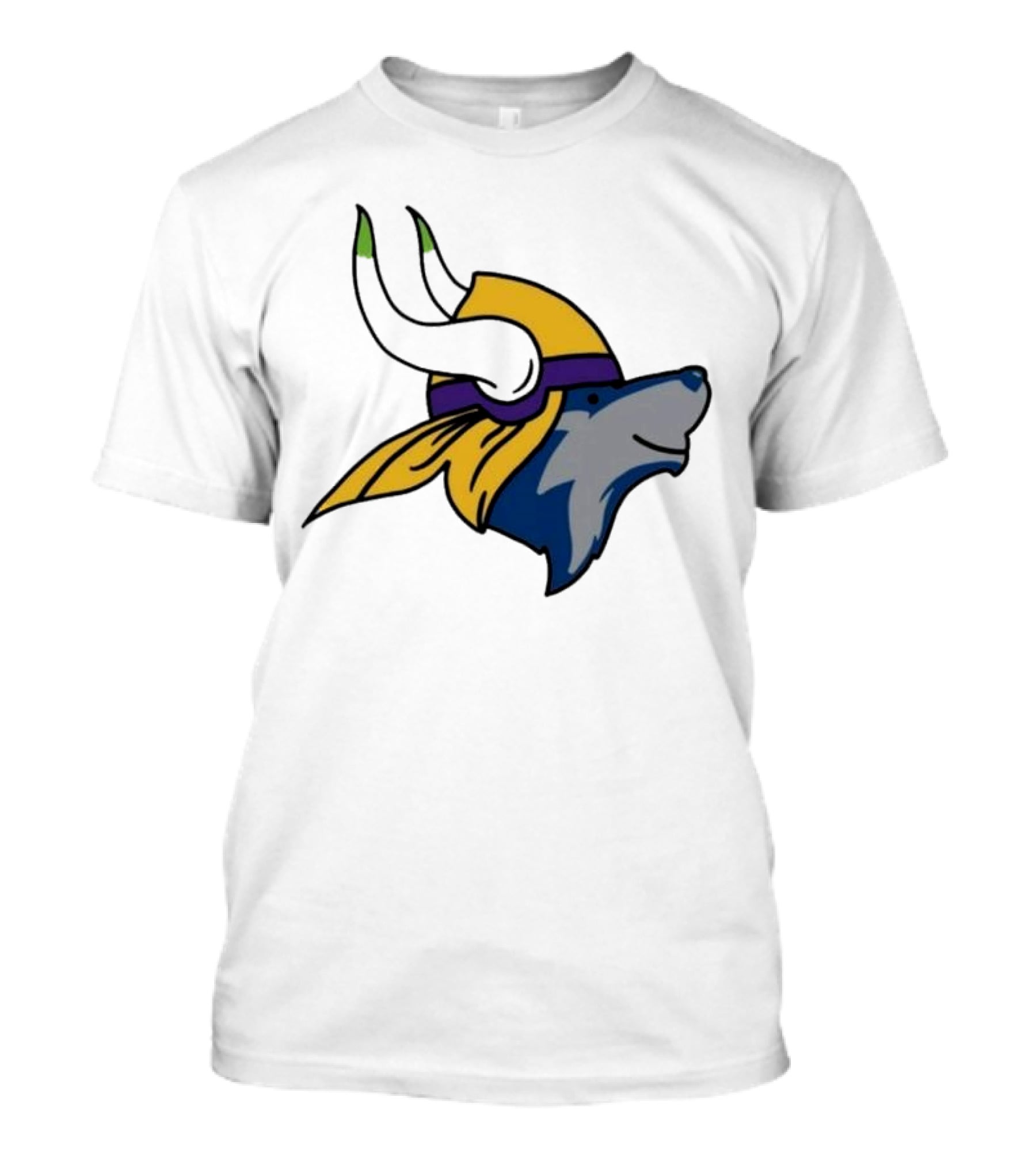 Minnesota Timbervikes Wolf And Viking Helmet Mashup T-Shirt