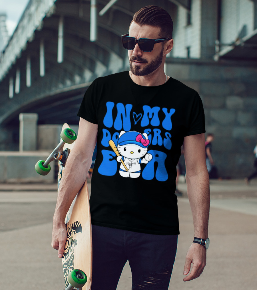 In My Dodgers Era Hello Kitty Baseball T-Shirt