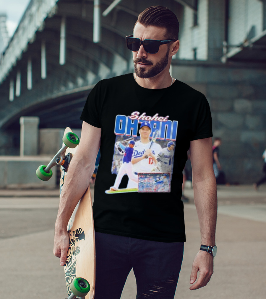 Shohei Ohtani Dodgers Baseball Collage T-Shirt