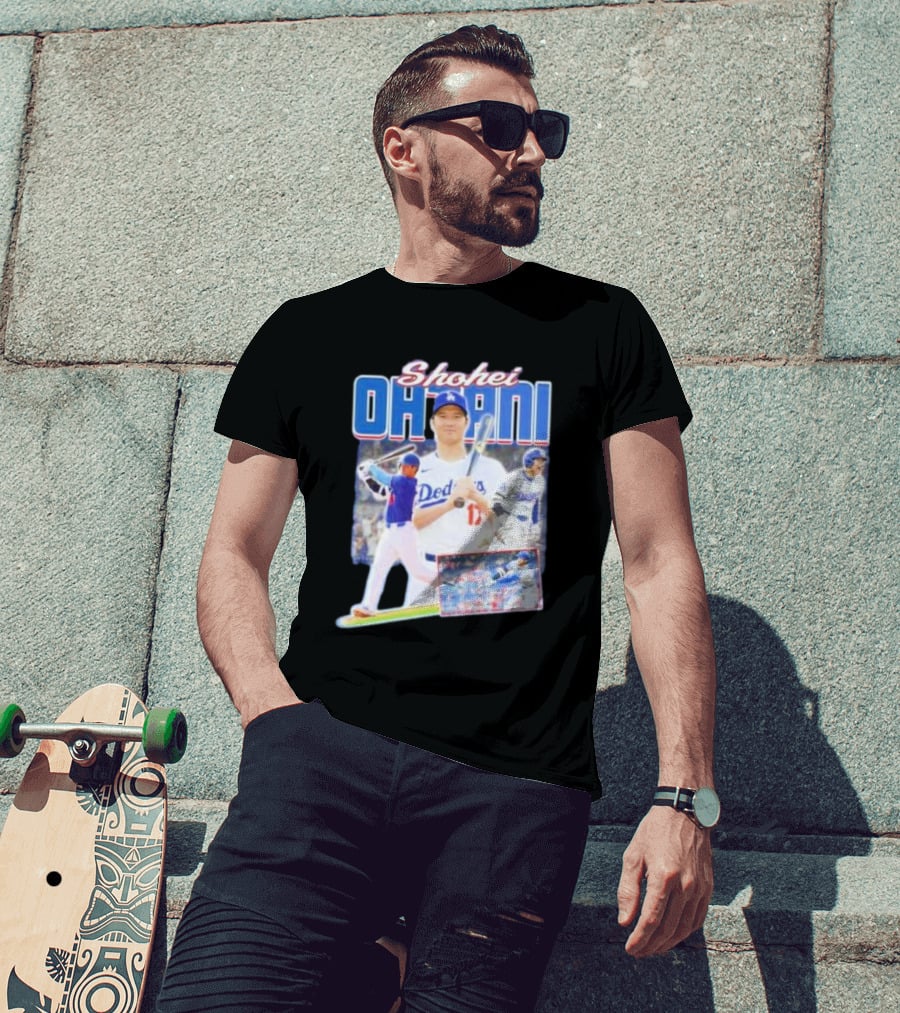 Shohei Ohtani Dodgers Baseball Collage T-Shirt