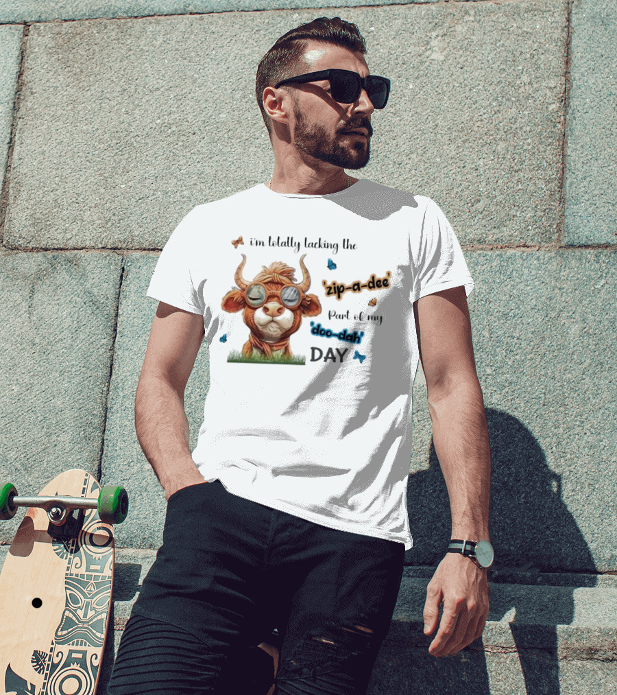 I'm Totally Lacking The Zip-a-dee Part Of My Doo-dah Day With Cool Cow And Butterflies T-Shirt