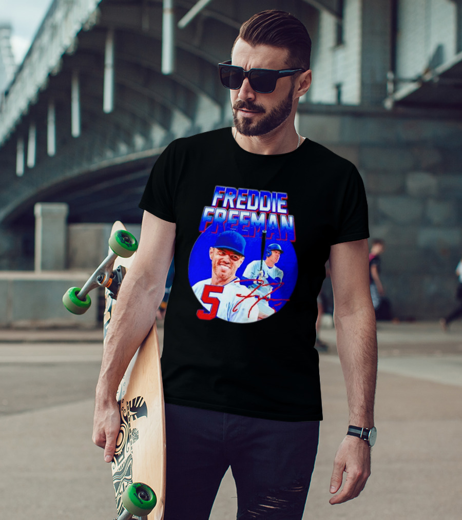 Freddie Freeman Los Angeles Dodgers 5 Signature Baseball T-Shirt