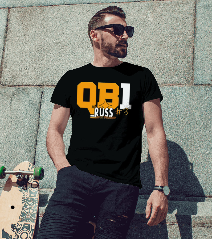 QB1 In Russ We Trust #3 Russell Wilson Pittsburgh Steelers T-Shirt
