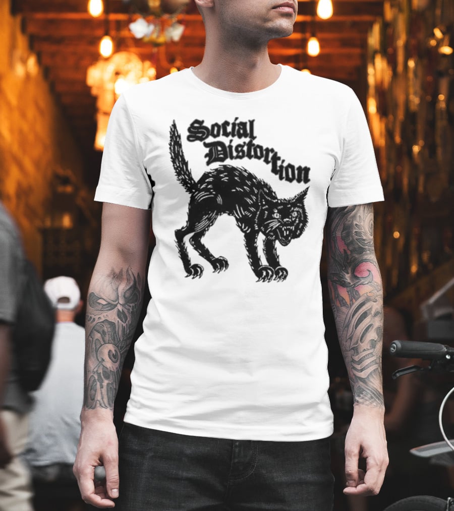 Social Distortion Black Kat Meow T-Shirt