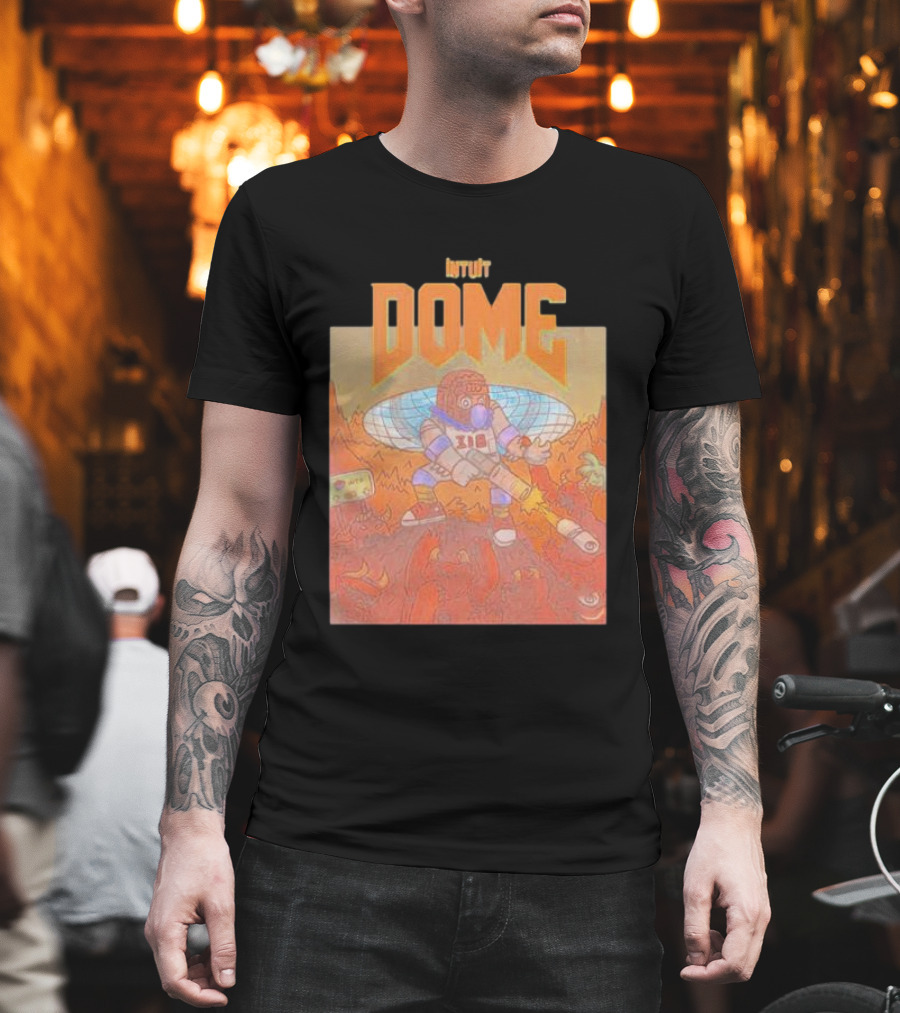 Intuit Dome Futuristic Mascot With Basketball Energy Disc T-Shirt