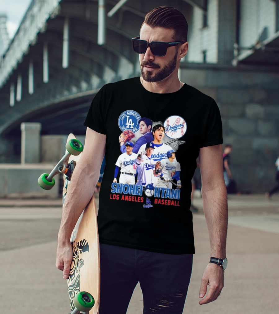 Los Angeles Dodgers Shohei Ohtani Baseball MVP Signature T-Shirt