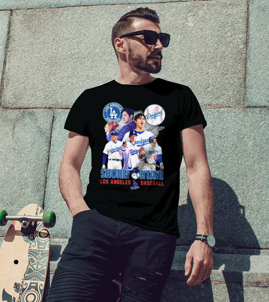 Los Angeles Dodgers Shohei Ohtani Baseball MVP Signature T-Shirt