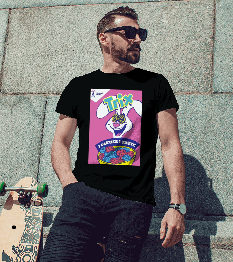 Trix Cereal Bunny With Swirled Eyes And Brain Bowl 2 Parties 1 Taste General Media T-Shirt