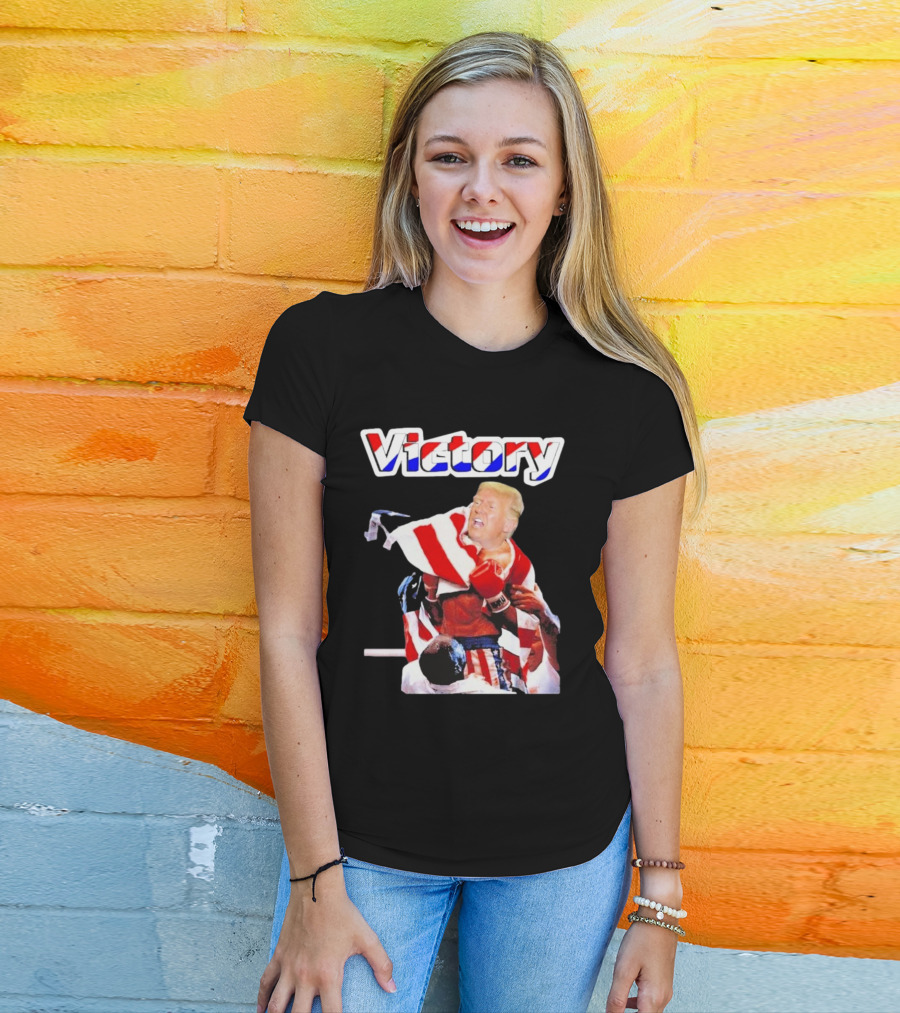 Trump Victory 2024 Wrapped In American Flag T-Shirt