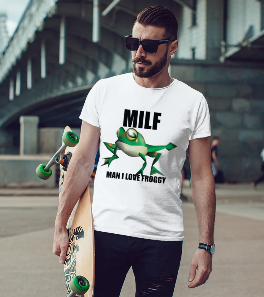 MILF Man I Love Froggy Cute Green Cartoon Frog T-Shirt