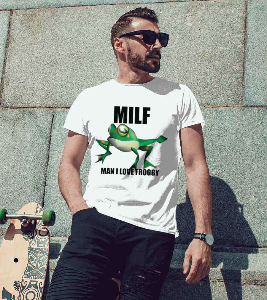 MILF Man I Love Froggy Cute Green Cartoon Frog T-Shirt