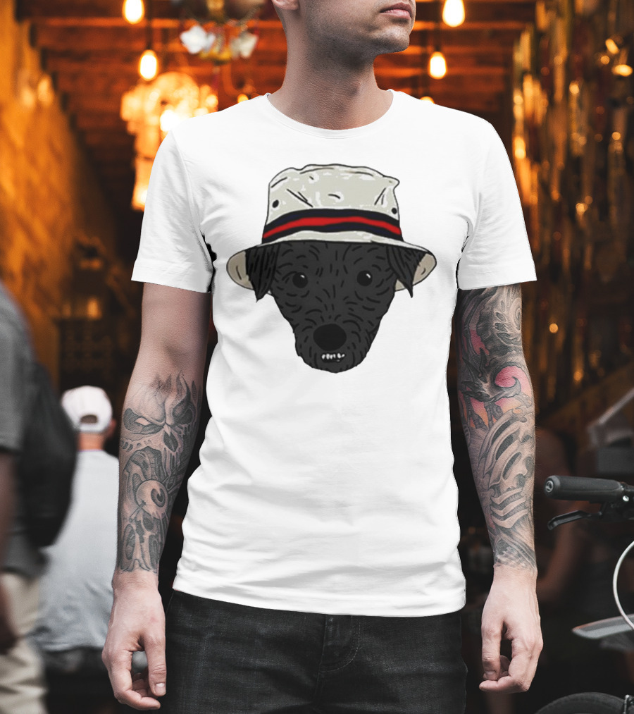 Mortimer and Whitehouse Gone Fishing Dog in Bucket Hat T-Shirt