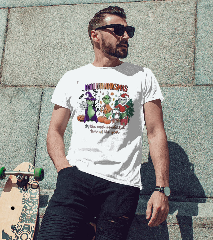 Hallothanksmas The Grinch It’s The Most Wonderful Time Of The Year T-Shirt