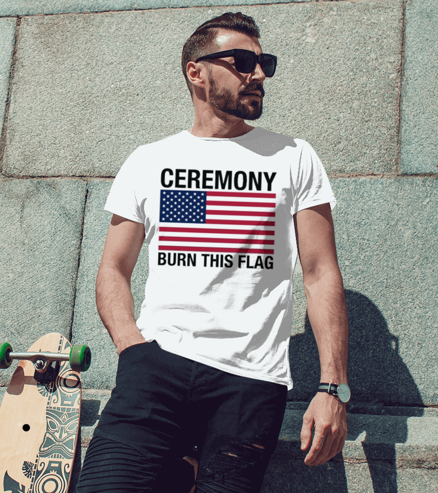 Ceremony Burn This Flag American Flag Trans Girls Be Free T-Shirt
